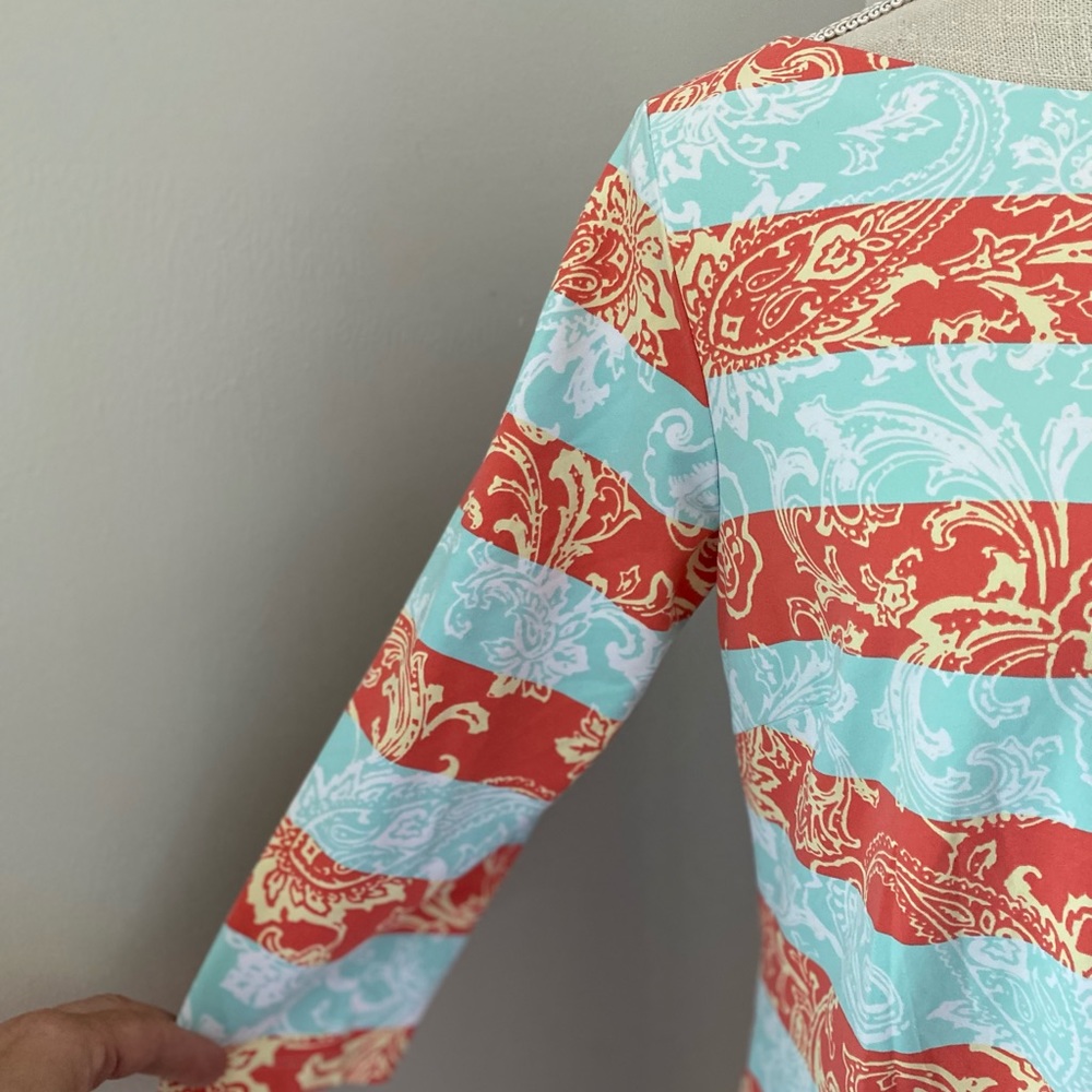 J Mclaughlin Catalina Cloth Paisley Stripe Print … - image 4